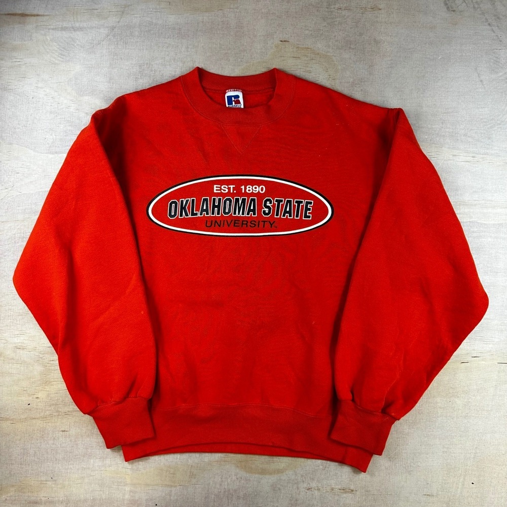 Vintage Russell Athletic Oklahoma State University Sweatshirt Orange Mens M USA